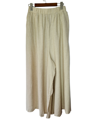 Pantalón Lino Palazzo Crudo